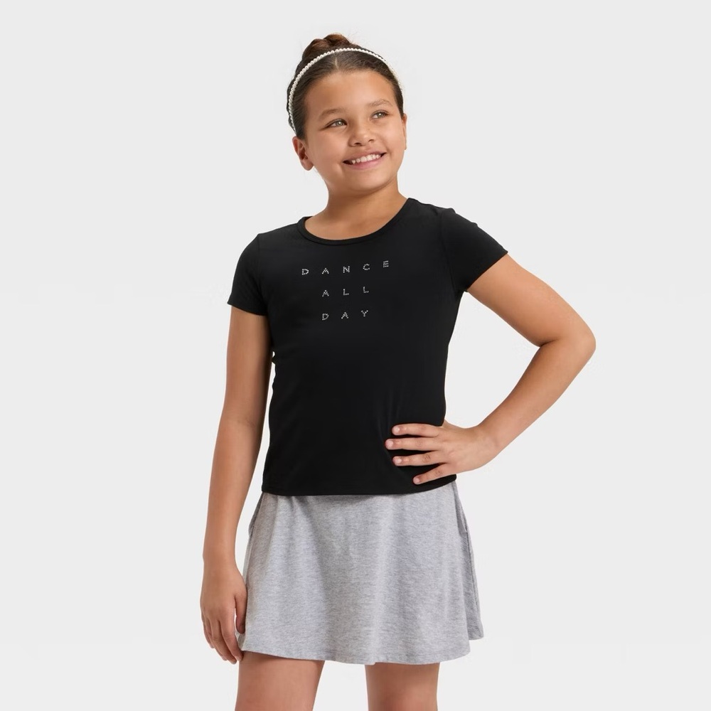 Girls' Short Sleeve Embellished T-Shirt - Cat & Jack - Dance All Day